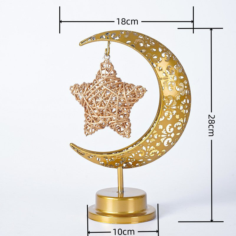 Ramadan Moon Star Light Gold EID Mubarak Ornaments Castle