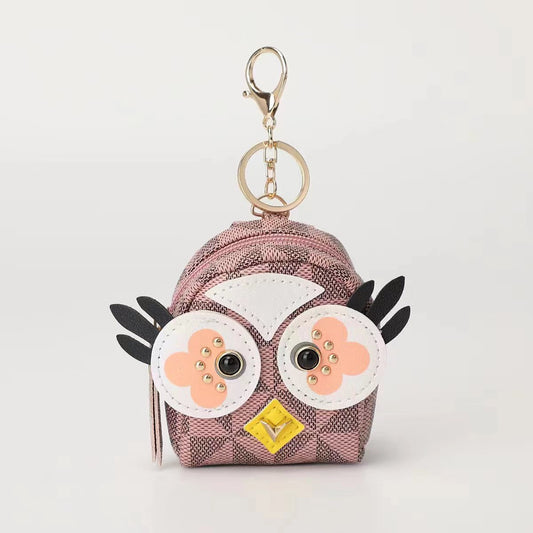 Owl Mini Backpack Keychain Wallet Card Holder Bag