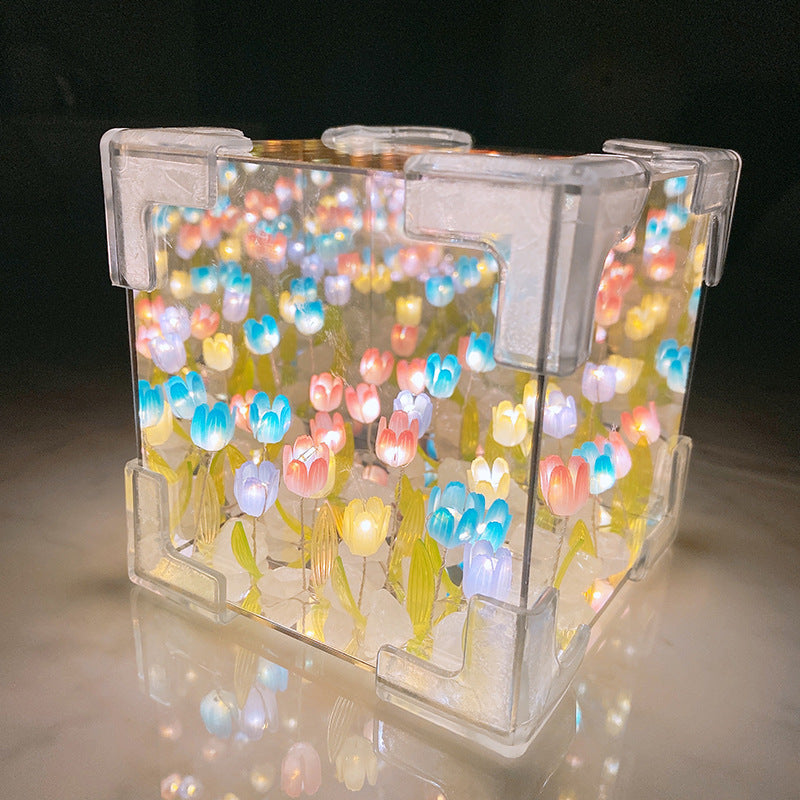 DIY Flower Sea 3D Cloud Tulip LED Night