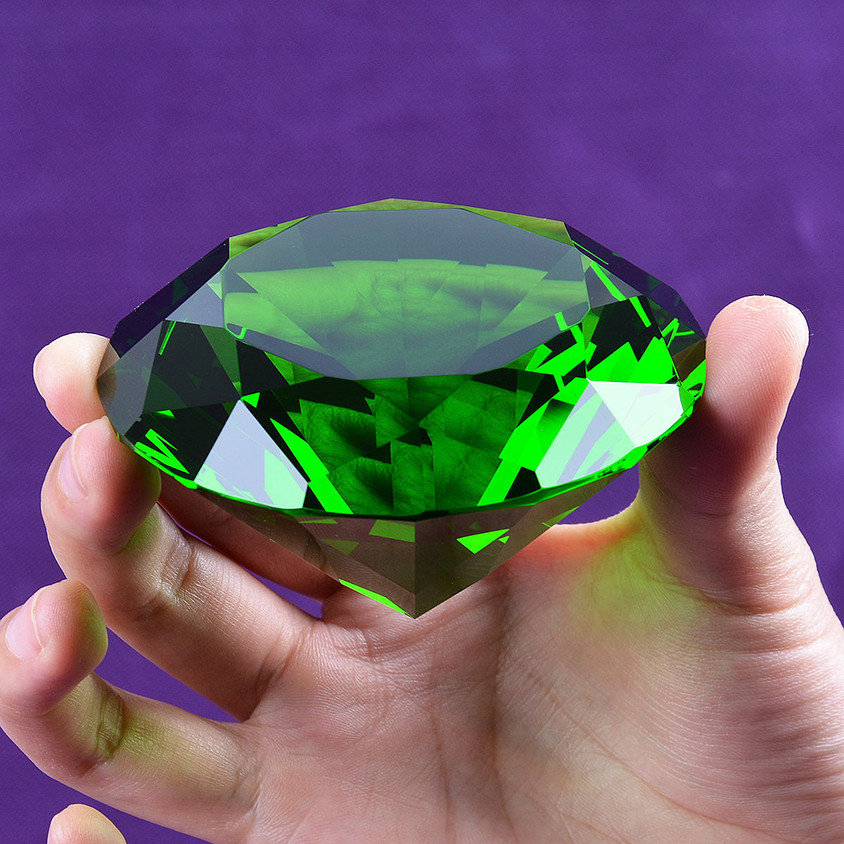 Blue Crystal Glass Diamond for Paperweight Table Home Decoration
