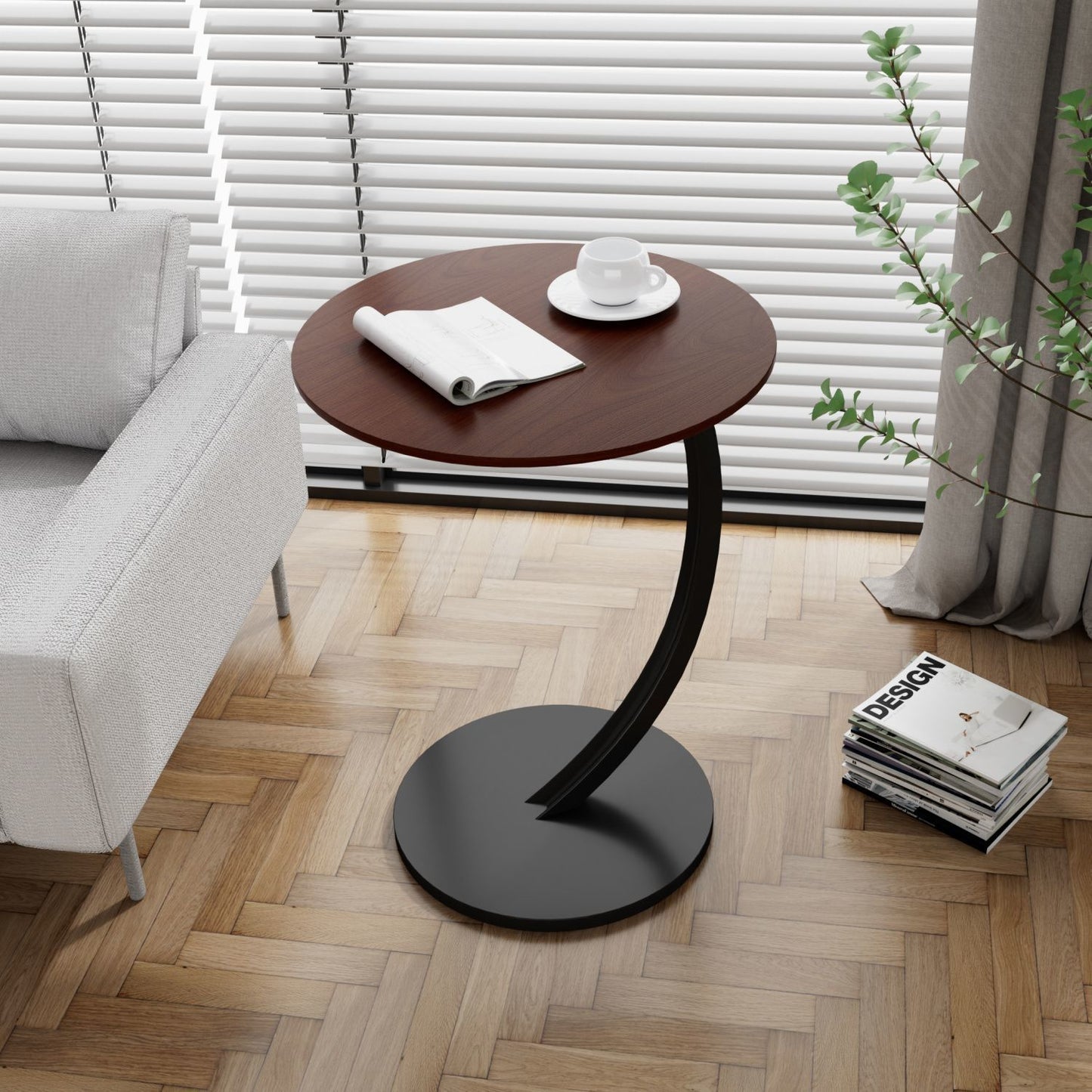 Round corner simple modern guest dining room balcony round table