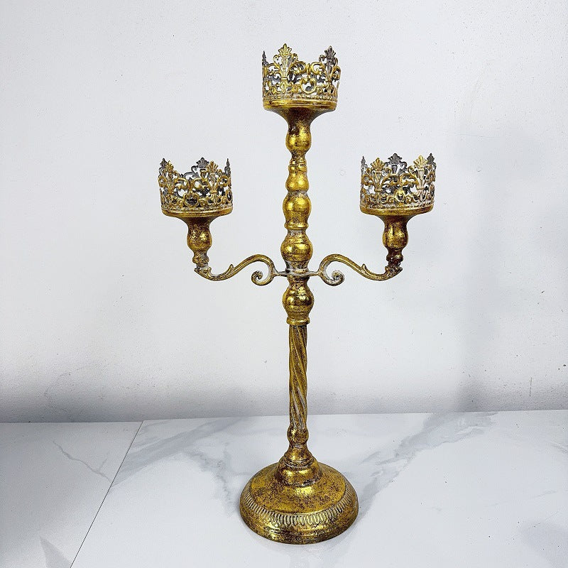 Metal Candelabra for Wedding Table Decorations Candlestick Gold White Silver 3 Arms