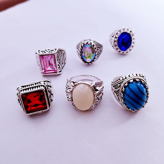 Trendy Antique Ring Alloy Jewelry Turquoise Ring