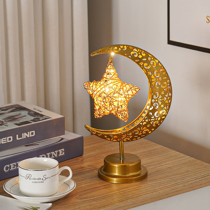 Ramadan Moon Star Light Gold EID Mubarak Ornaments Castle