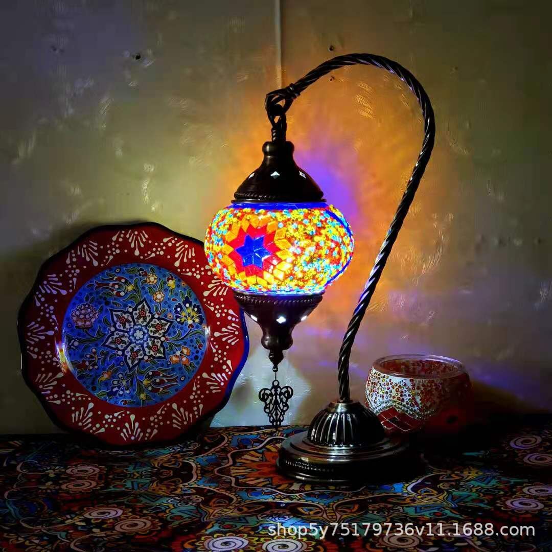 Exotic Moroccan vintage Mosaic desk lamp