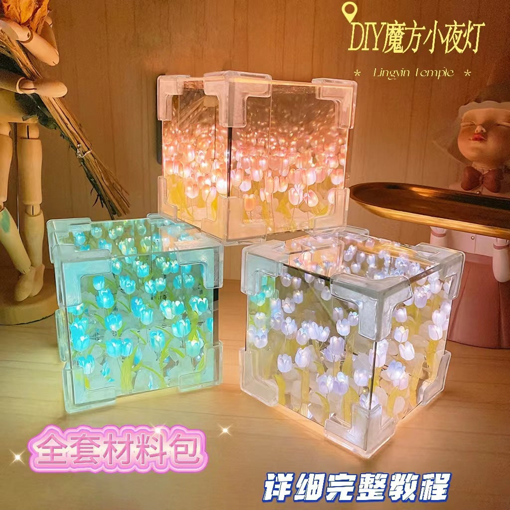 DIY Flower Sea 3D Cloud Tulip LED Night