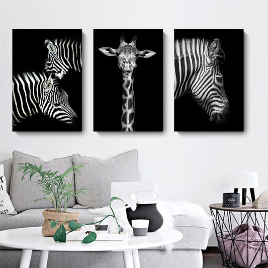 Wall Art Canvas Painting Home DecorBlack and White Animal