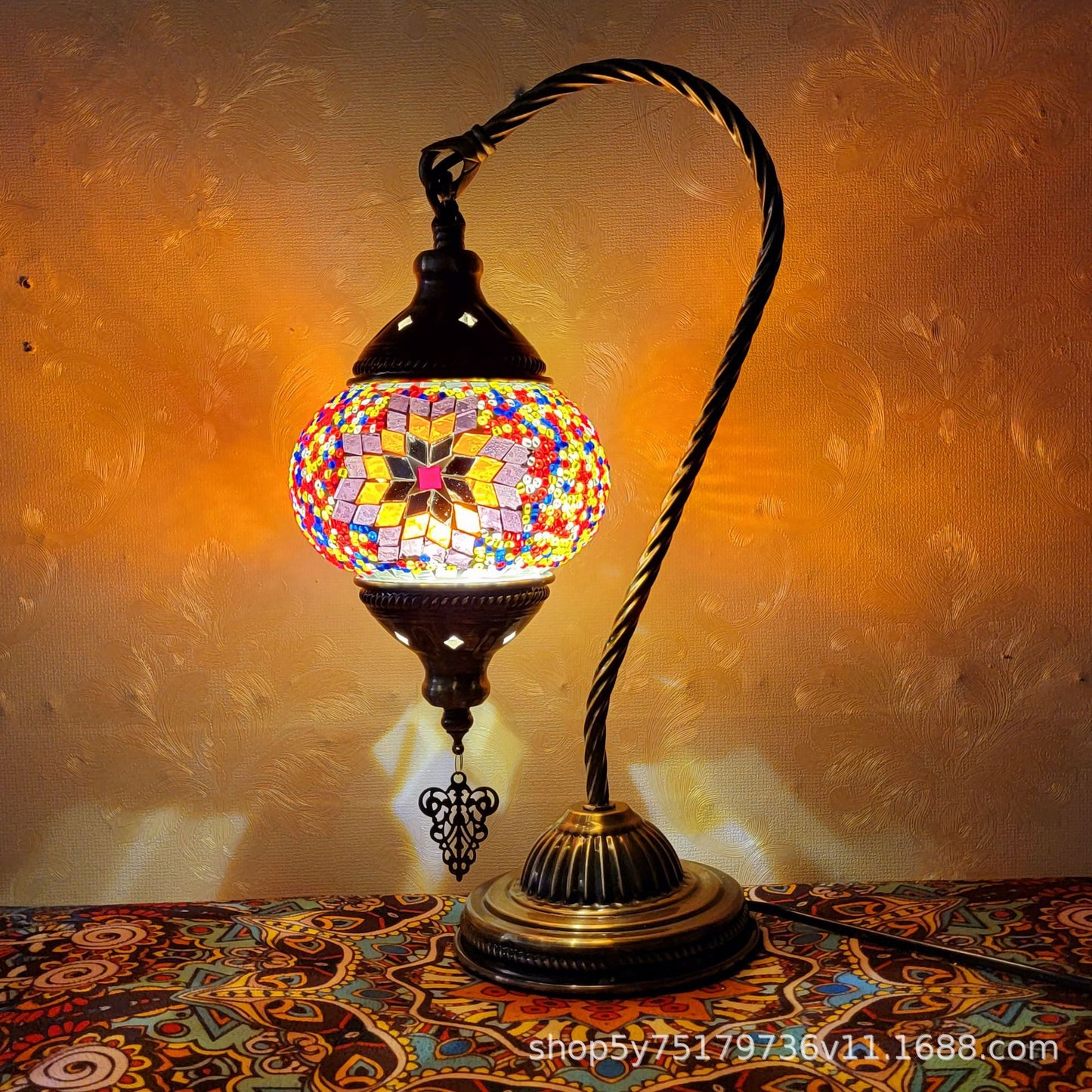 Exotic Moroccan vintage Mosaic desk lamp