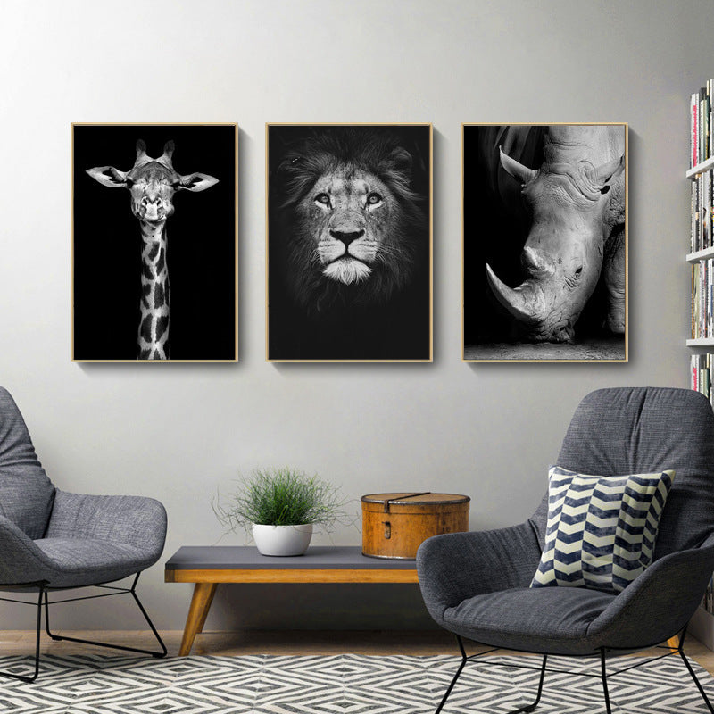 Wall Art Canvas Painting Home DecorBlack and White Animal