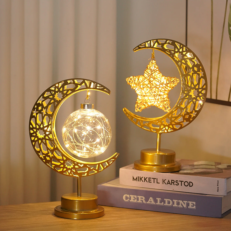 Ramadan Moon Star Light Gold EID Mubarak Ornaments Castle