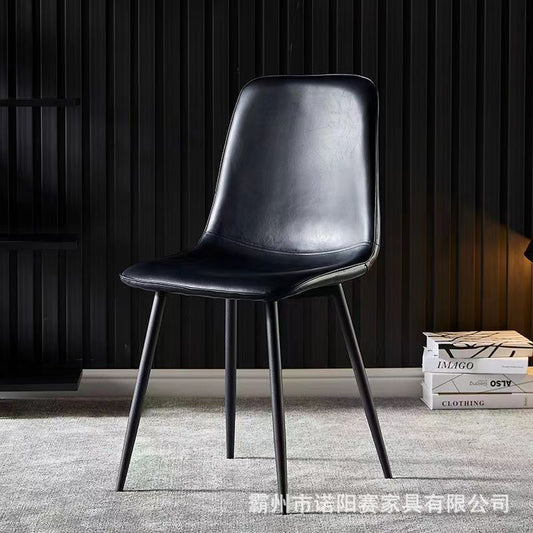 Dining chair simple back chair with steel legs