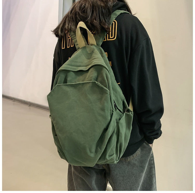 Backpacks Women Solid Color Zipper School Bag