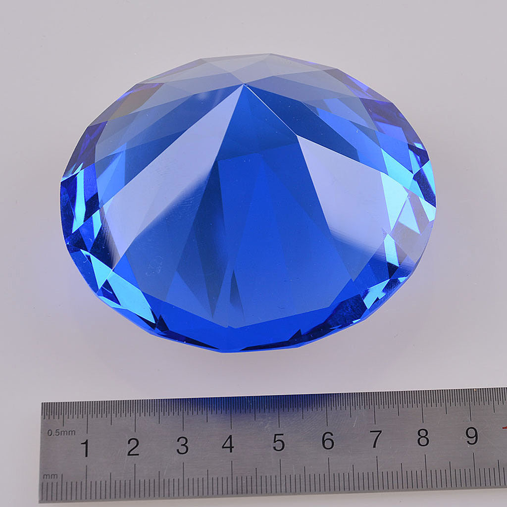 Blue Crystal Glass Diamond for Paperweight Table Home Decoration