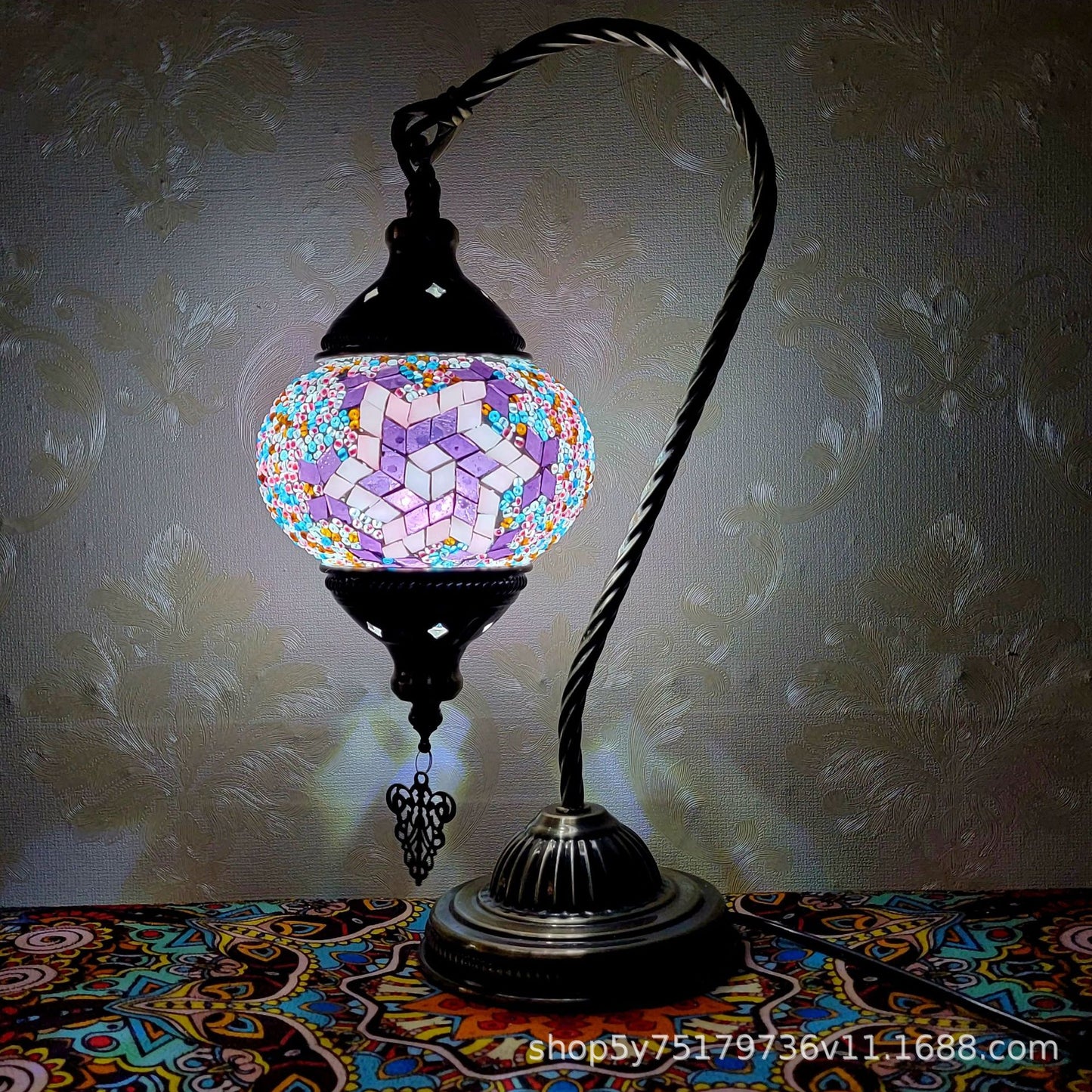 Exotic Moroccan vintage Mosaic desk lamp