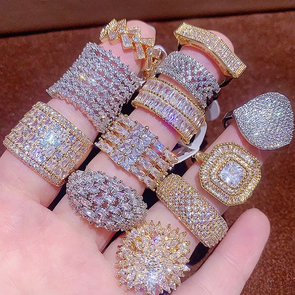 Inlaid Zircon Diamond Copper Alloy Women's Ring