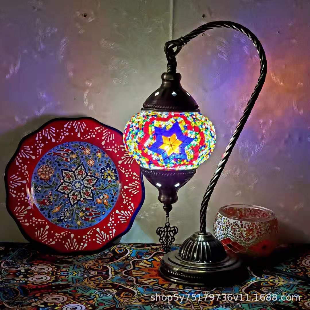 Exotic Moroccan vintage Mosaic desk lamp