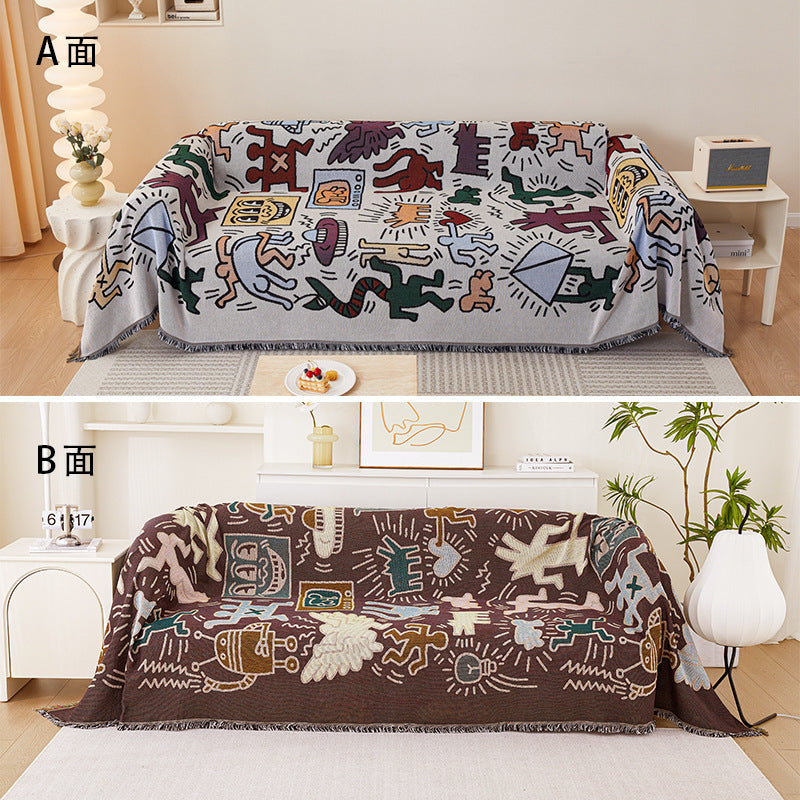 American Style Graffiti Sofa Cover Fabric Sofa Cover Inset Style 180X180CM
