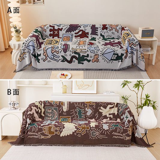American Style Graffiti Sofa Cover Fabric Sofa Cover Inset Style 180X180CM