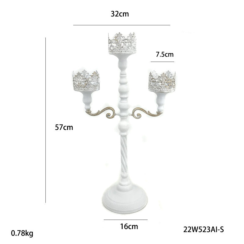 Metal Candelabra for Wedding Table Decorations Candlestick Gold White Silver 3 Arms