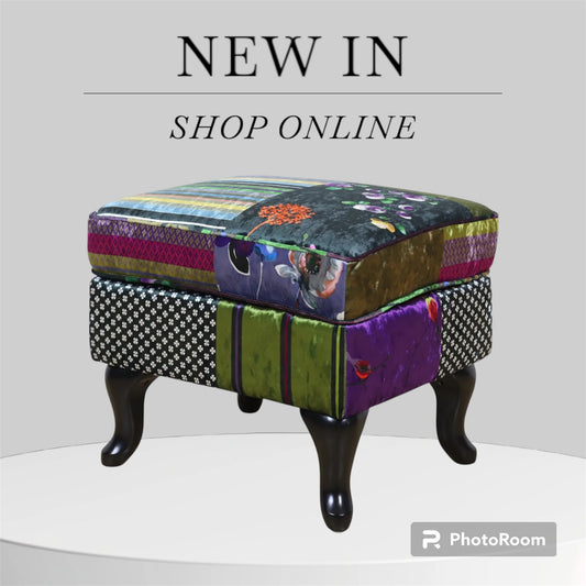 The Patchwork Ottoman combines expert craftsmanship