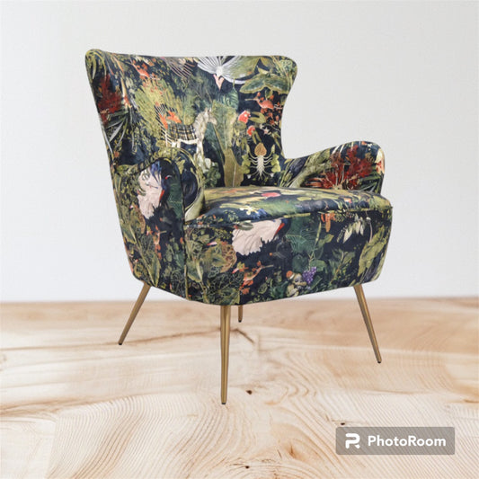 Green Patchwork Accent Chair