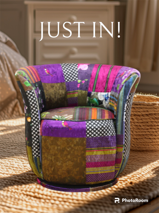 Patchwork Tub Swivel Chair