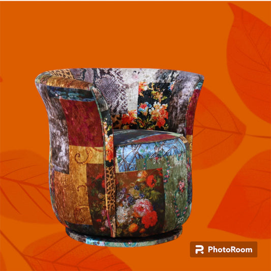 Patchwork Tub Swivel Chair