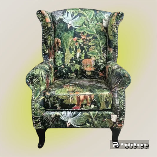 Large Patchwork Wing Chair