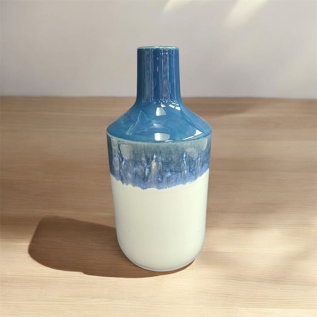 Modern porcelain vase , Art deco pottery vase , planter, flower pot , minimalist