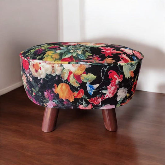 Retro light luxury large cotton and hemp stool